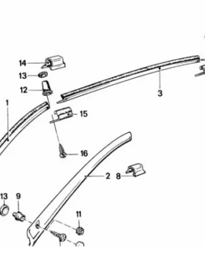 BMW 7-Serie E23 Sierlijst dakgoot links