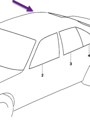 BMW 7-Serie E23 Deur ruit klein groen achter rechts